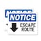 Signmission Escape Route (Down Arrow), 24 in W x Rectangle, Plastic OS-2PACK-NS-P-1824-L-12134 - alternate 1